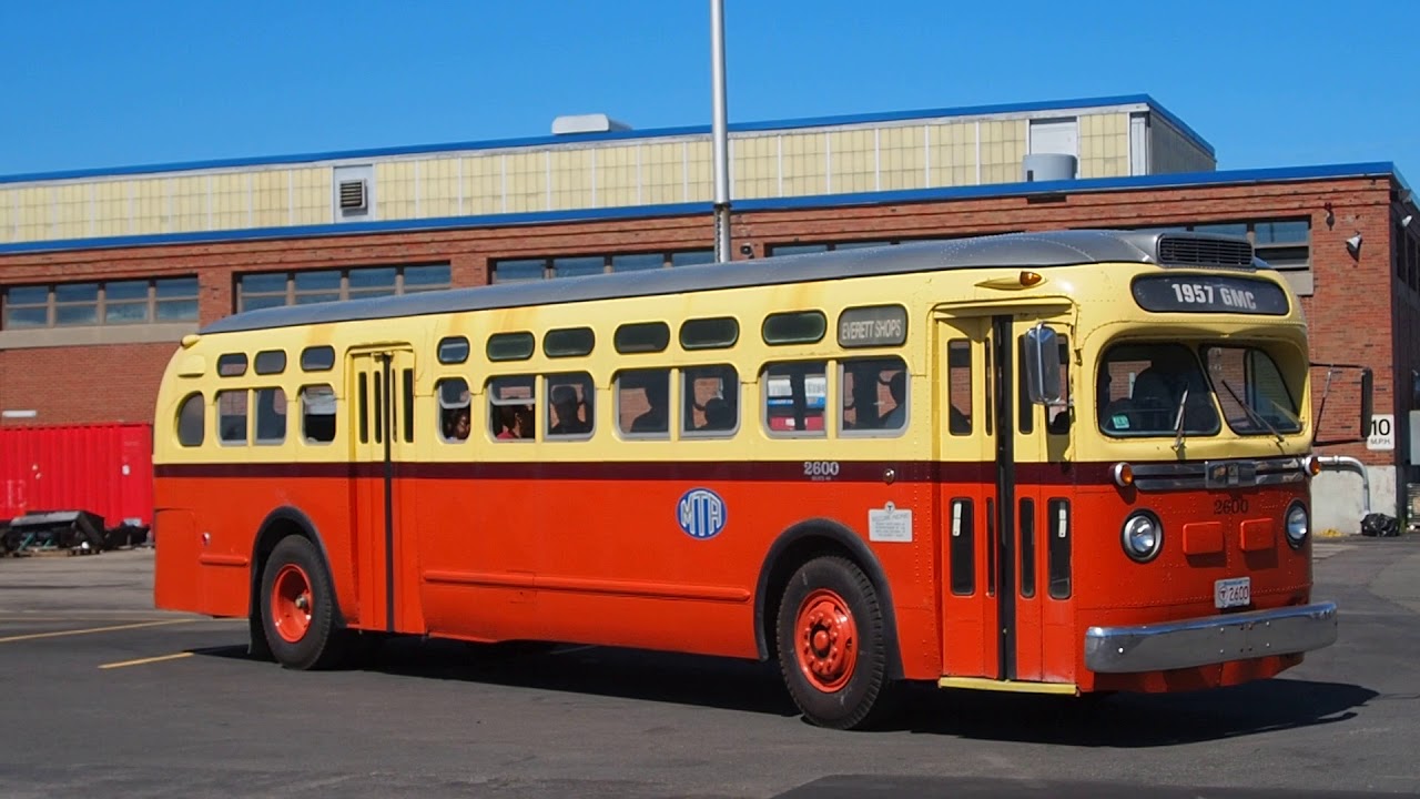 Vintage GM Bus - MBTA Bus Garage - YouTube