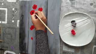 Acrylic painting/flowers painting/abstract painting/ Poppy Flowers