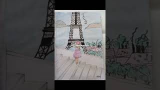 Girl In front of Eiffel Tower #paris #eiffeltower #lisa #nocopyright #lisablackpink #khangirlart