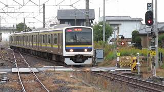 JR成田線209系 滑河駅到着 JR East Narita Line 209 series EMU