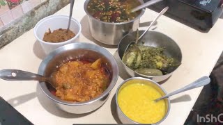 Vankayi kothmir karam,bangaldhumpa Kurma,gongura pachadi,pappu &charu thali 😋🤤#thali#vlog#vegthali