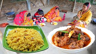 নতুন ও ইউনিক স্টাইলের বাসন্তী পোলাও আর কষা মটন বানালাম / unique style Basanti polao & Mutton Kosha