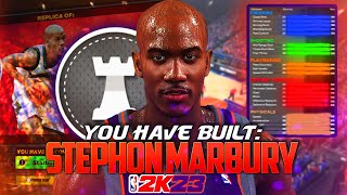 NBA 2K23 *NEW REPLICA* STEPHON MARBURY BUILD | DYNAMIC PLAYMAKING PG BUILD W/ 90+ HANDLES & SLASHING