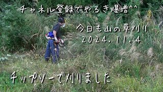 【山小屋生活】【VLOG】 今日も山の草刈り　２０２４．１１．４