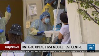 Ontario's first mobile coronavirus testing centre opens to long lineups
