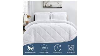 CozyLux Full Queen Bed in a Bag 7 Pieces Comforter Sets with Comforter and Sheets White