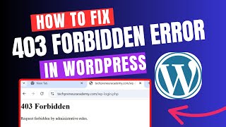 How to Fix 403 Forbidden Error in WordPress problem