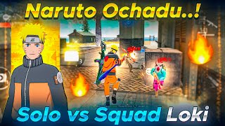 Naruto ochadu 🤩 💥 | Solo Vs Squad full Gameplay  FreeFire in Telugu