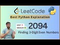 Leetcode 2094 - Find All 3-Digit Even Numbers | Python Counter Trick Explained!