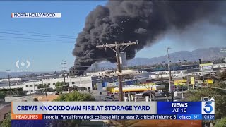 Fire erupts at North Hollywood storage yard