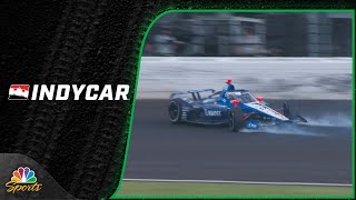 Marco Andretti backs into the wall on Lap 114 of 2024 Indianapolis 500 | Motorsports on NBC