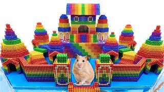 Build Tower Castle Has Fish Pond For Hamster, Catfish And Eel With Magnetic Balls (Satisfying)