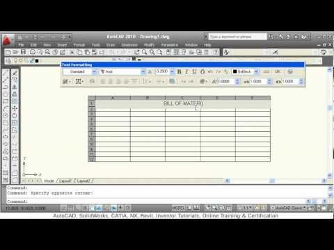 AutoCAD Table Tutorial | AutoCAD Table Edit AutoCAD Table Tutorial | AutoCAD Table Edit
