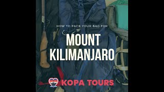 A Guide To Packing Your Bag For Mount Kilimanjaro 🎒 - Kopa Tours