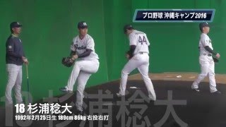 【プロ野球】沖縄キャンプ 東京ヤクルト 18杉浦稔大投手 ドラフト1位