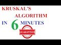 kruskals algorithm | Minimum spanning tree-Greedy method | Data structures