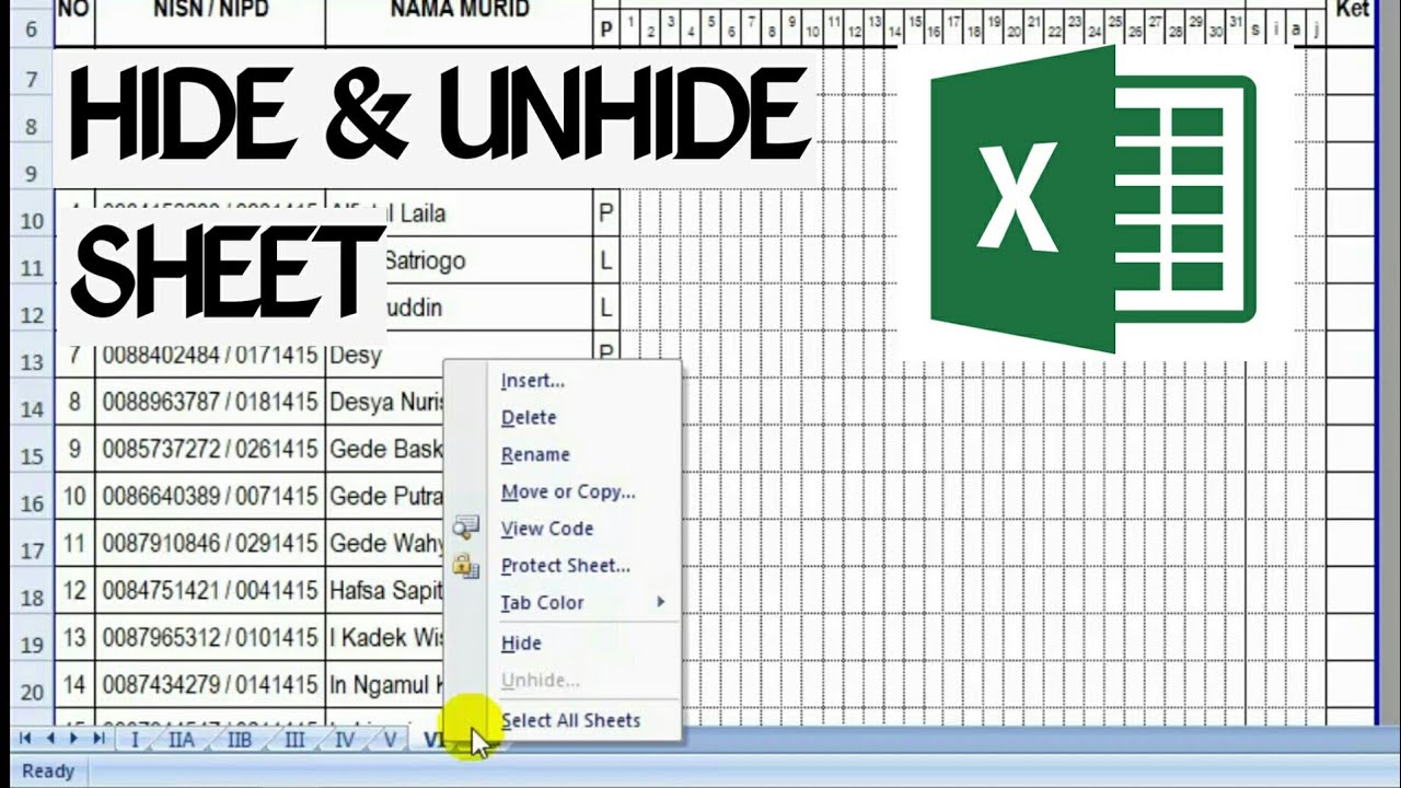 Cara Menyembunyikan Dan Menampilkan Sheet Di Vba Microsoft Excel Excel ...