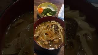 本日の庶民の夕食　20241007        カレーうどん　漬物　　　　　　　　#shorts #献立 #クッキング #食事