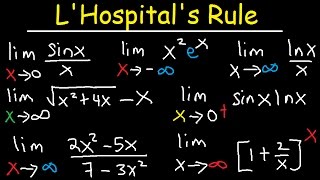 L'hospital's Rule Indeterminate Forms, Limits at Infinity, Ln, Trig & Exponential Functions Calculus