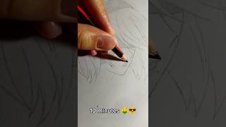 How to draw 2B from Nier Automata in 10 seconds, 1 minute and 10 minutes #shorts #art #satisfying