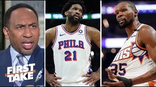 FIRST TAKE | Stephen A. & Shannon discuss Joel Embiid should retire and Suns should trade Durant