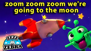 zoom zoom zoom we're going to the moon | Top English nursery rhymes playlist for kids