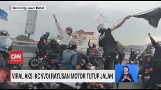 Viral Aksi Konvoi Ratusan Motor Tutup Jalan