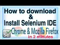 How to download and install  Selenium IDE  for Chrome  Mozilla Firefox browser Plugin