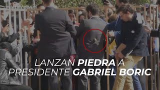 Lanzan piedra a presidente Gabriel Boric en La Serena