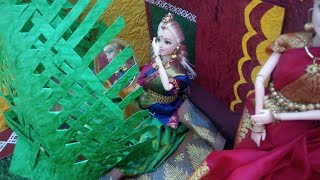 miniature puberty ceremony part 2 | yellow ceremony in Tamil Nadu style | mini green food | barbie