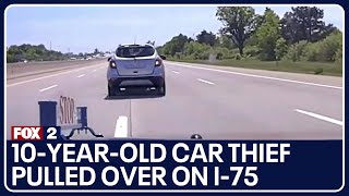 10-year-old car thief pulled over on I-75