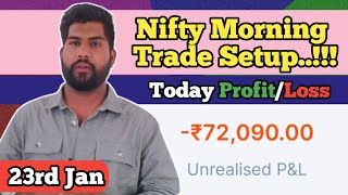 Today Profit/Loss Nifty Option Trading | 9,20 EMA Strategy| nifty morning trade setup| stock bar