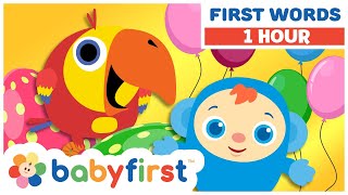 Toddler Learning Video Words w Color Crew & Larry | First Words & Vocabulary for kids | BabyFirst TV
