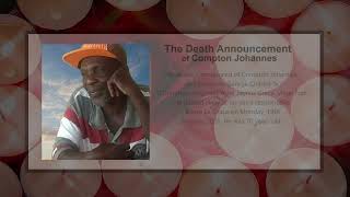 DEATH ANNOUNCEMENT FOR COMPTON JOHANNES
