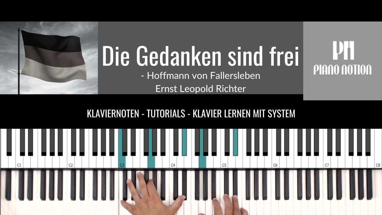 Die Gedanken Sind Frei - German Song (Sheet Music - Piano Solo - Piano ...