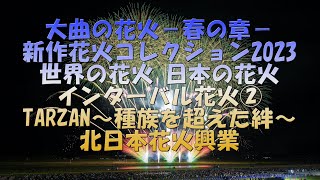 【4K】2023/4/29 大曲の花火－春の章－新作花火コレクション2023 世界の花火 日本の花火 インターバル花火②　TARZAN～種族を超えた絆～　北日本花火興業