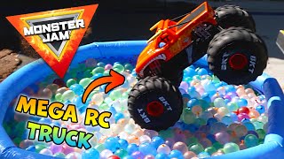 MEGA RC Monster Trucks VS Water Balloons - Monster Jam Revved Up Recaps Highlight