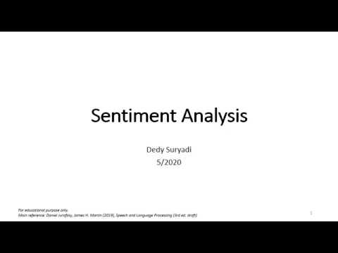 Week 13 Sentiment Analysis Part 1 Youtube