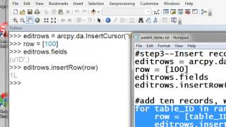 1) Creating Tables Using Arcpy Scripting