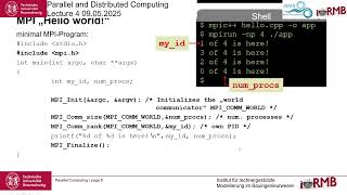 Parallel and Distributed Computing 4: MPI