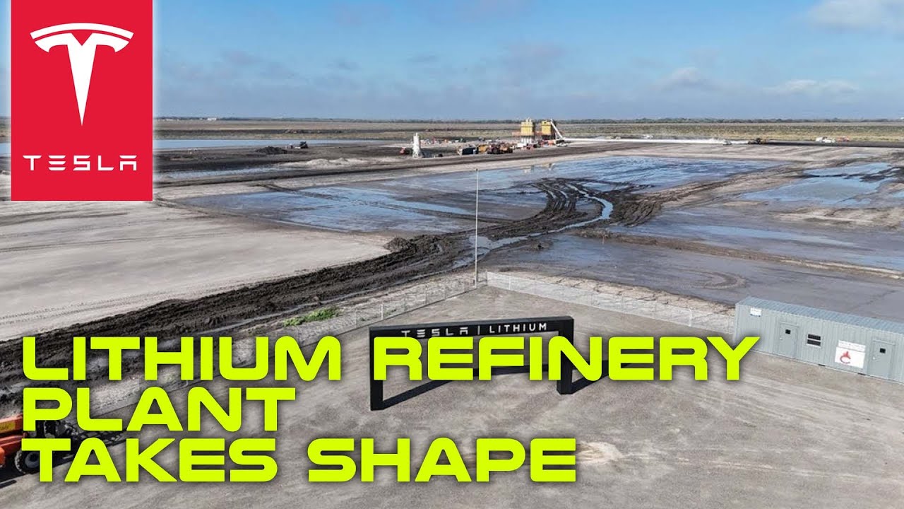 Tesla Lithium Refinery Plant Takes Shape Photos Show - YouTube