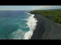 4k black sands and turquoise waters of pohoiki beach hawaii calming ocean sounds for relaxation