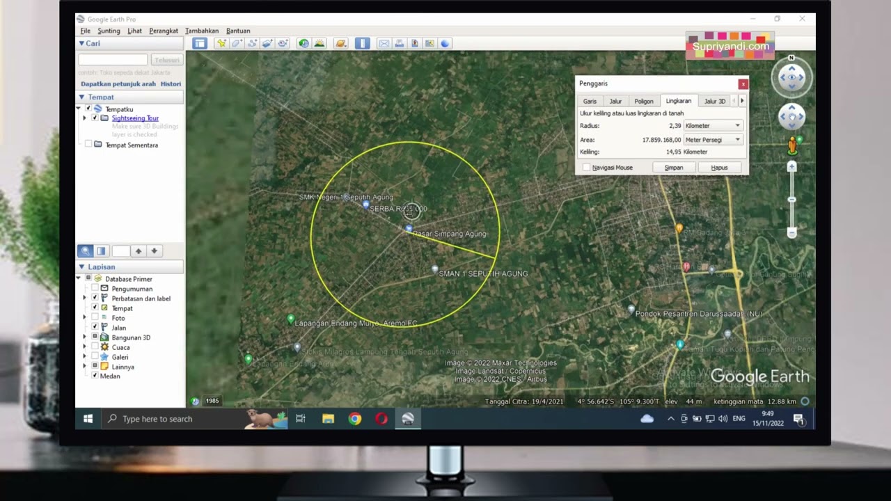 CARA Membuat Radius Area Menggunakan Google Earth - YouTube