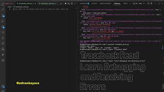 6. Traceback Read | Learn Debugging and Resolving Errors in Python