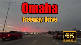 Rush Hour at Dusk | Driving Through Omaha Nebraska Freeways | Travel Vlog USA