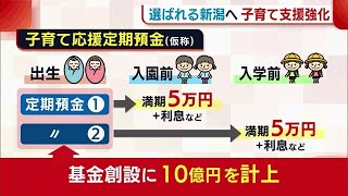 〈新潟県予算案・子育て〉入園・小学校入学時にそれぞれ５万円程度を支給へ【新潟】 (23/02/15 18:31)