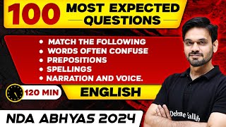 NDA English: Match The Following, Words Often Confuse, Prepositions, Spellings, Narration and Voice