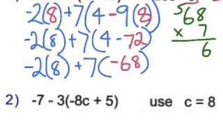 Evaluating Variable Expressions Day 2