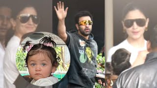 Alia Bhatt, Raha Kapoor & Ranbir Kapoor Spotted at Mumbai Private Airport 😍💖📸