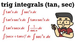 trig integrals involving secant and tangent (calculus 2)